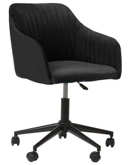 Velvet Desk Chair Black VENICE