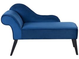 Left Hand Velvet Chaise Lounge Cobalt Blue BIARRITZ