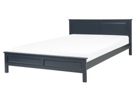 Wooden EU King Size Bed Blue OLIVET