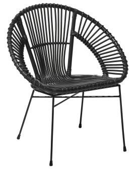 Rattan Accent Chair Black SARITA