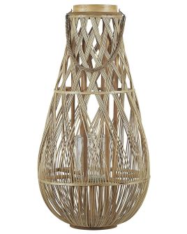 Wooden Candle Lantern 77 cm Natural TONGA