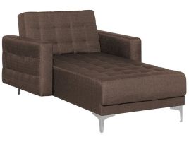 Fabric Chaise Lounge Brown ABERDEEN