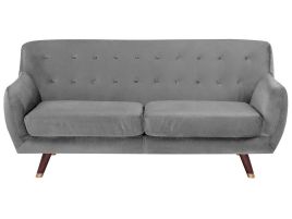 3 Seater Velvet Sofa Grey BODO