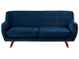 3 Seater Velvet Sofa Navy Blue BODO