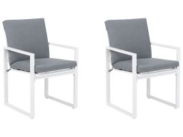 Set of 2 Garden Chairs Grey PANCOLE