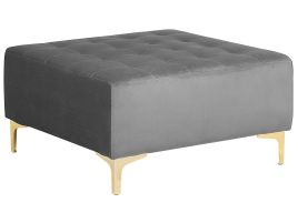 Velvet Ottoman Grey ABERDEEN