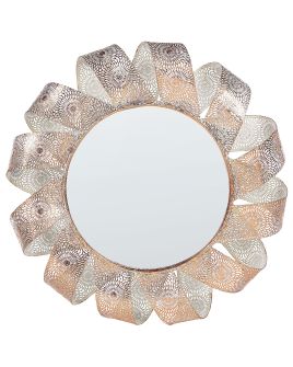 Wall Mirror 54cm White with Copper