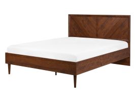EU Double Size Bed Dark Wood MIALET