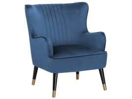 Velvet Wingback Chair Blue VARBERG
