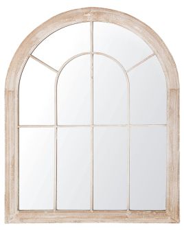 Metal Window Wall Mirror 69x88cm Beige