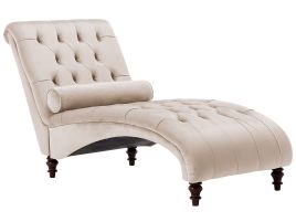 Velvet Chaise Lounge Beige MURET