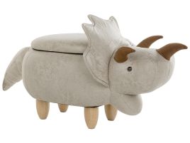 Fabric Storage Animal Stool Light Grey TRICERATOPS
