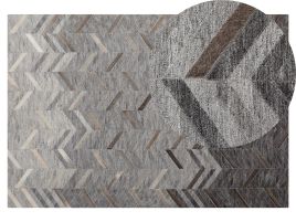 Leather Area Rug 140x200cm Grey