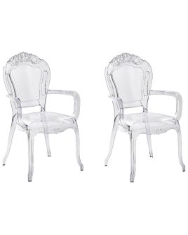 Set of 2 Accent Chairs Acrylic Transparent VERMONT II