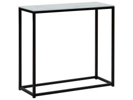 Console Table Marble Effect White with Black DELANO