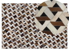 Cowhide Area Rug Brown and Grey 140x200cm