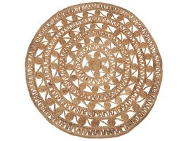Round Jute Area Rug 140cm Beige