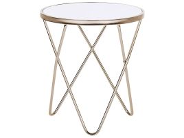 Side Table White with Gold MERIDIAN II