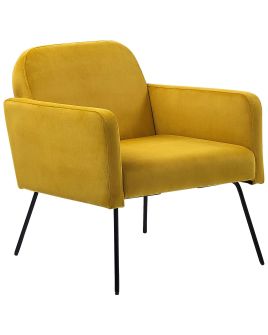 Velvet Armchair Yellow NARKEN