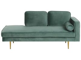 Right Hand Velvet Chaise Lounge Mint Green MIRAMAS