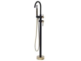 Freestanding Bath Mixer Tap Black with Gold TUGELA