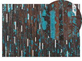 Cowhide Area Rug 140x200cm Brown and Blue