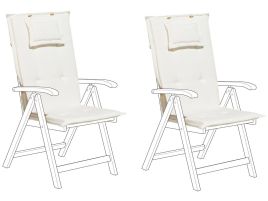 Set of 2 Outdoor Seat/Back Cushions Off-White TOSCANA/JAVA
