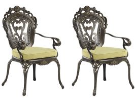 Set of 2 Garden Chairs Brown SAPRI