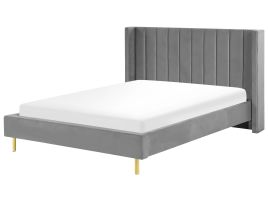 Velvet EU King Size Bed Grey VILLETTE