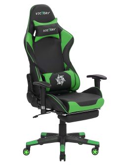 Gaming Chair Black with Green VICTORY