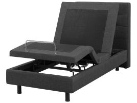 Fabric EU Small Single Adjustable Bed Grey DUKE