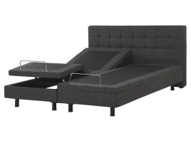 Fabric EU King Size Adjustable Bed Grey DUKE