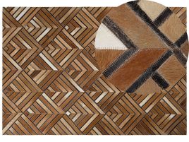Cowhide Area Rug 160x230cm Brown