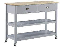 2 Drawer Kitchen Trolley Grey NAVARINO