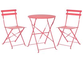 Steel Garden Bistro Set Red FIORI