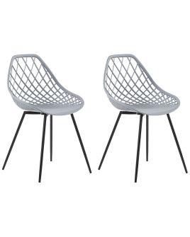 Set of 2 Dining Chairs Grey CANTON