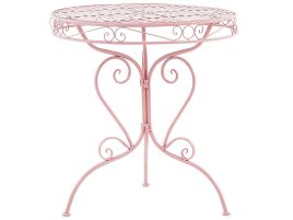 Metal Garden Bistro Table ø 70 cm Pink ALBINIA