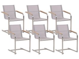 Set of 6 Garden Chairs Beige COSOLETO