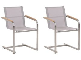 Set of 2 Garden Chairs Beige COSOLETO