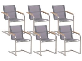 Set of 6 Garden Chairs Grey COSOLETO