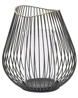 Metal Candle Lantern 22 cm Black THURSTON