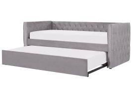 Velvet EU Single Trundle Bed Grey GASSIN