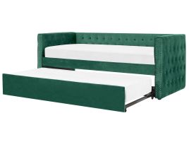 Velvet EU Single Trundle Bed Green GASSIN