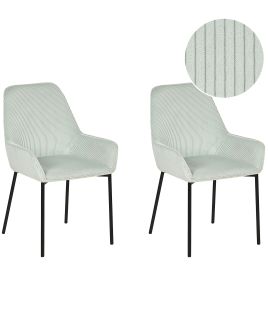 Set of 2 Jumbo Cord Dining Chairs Mint Green LOVERNA