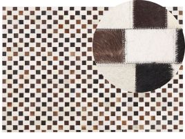 Cowhide Area Rug 160x230cm Beige and Brown