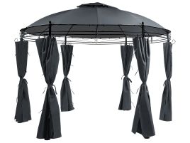 Gazebo âŒ€ 368 cm Dark Grey SAFARA