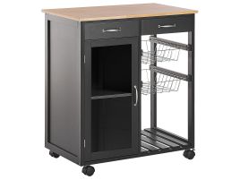 Kitchen Storage Trolley Black BOVES