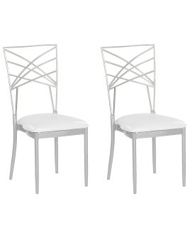 Set of 2 Dining Chairs Silver GIRARD