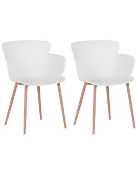 Set of 2 Dining Chairs White SUMKLEY