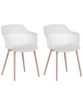 Set of 2 Dining Chairs White BERECA